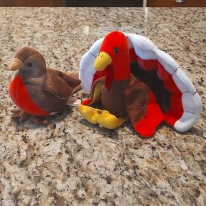 2 Beanie Babies: Gobbles the Turkey & Early Bird